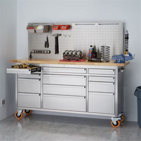 TRINITY PRO 72x19 Stainless Steel Rolling Workbench